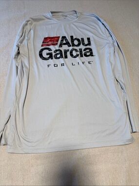 Abu Garcia Men's Light Gray Long Sleeve Dry Fit Sun Shirt